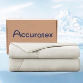 ACCURATEX Cooling Throw Blanket, Arc-Chill Cooling Comforter, Lightweight Cool Blankets for Hot Sleepers and Night Sweats, Silky Soft Breathable Summer Cool Comforter,Ivory(50"x70")