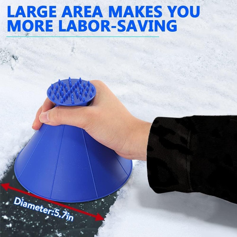 Magical Ice Scraper, 4 Pack Round Snow Scraper for Car