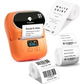 Phomemo M110 Label Printer, 3 Label Rolls Set, Upgraded Label Maker Machine for Phone and Windows/Mac(USB), Bluetooth Label Maker for Home, Office and Small Business