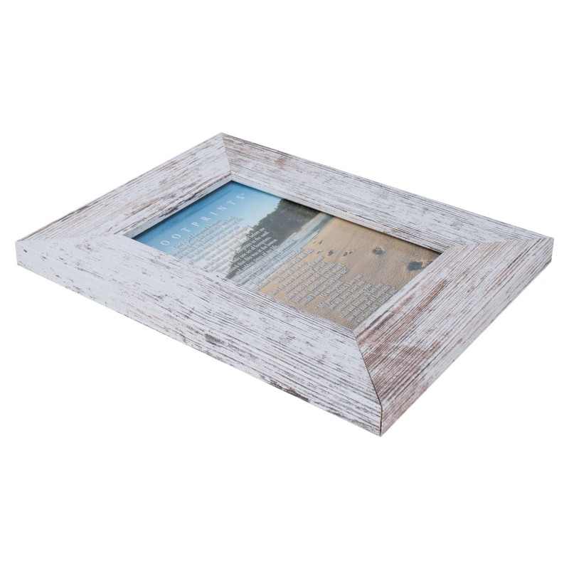Dicksons Footprints Distressed White 9 x 7 Inch Wood Wall