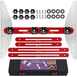 Stair Tread Template Tool – Precision Stair Tread Jig for Risers and Treads – Durable Aluminum Stair Guide, Measuring Tool, Step Gauge, and Scribe – Perfect for DIY and Woodworking - Red