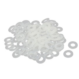 TOP-VIGOR 100Pcs White Nylon Flat Washers, M5 x 10mm x 1mm Insulating Round Seal Spacer Tap Sealing O Ring Gasket for Faucet Pipe Water Hose