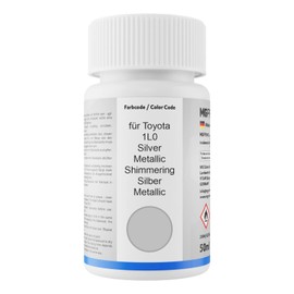 MG PRIME Autolack Lackstift Set für Toyota 1L0 Silver Metallic/Shimmering Silber Metallic Basislack Klarlack je 50ml