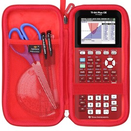 Aproca Calculator Case Compatible with Texas Instruments TI-84 Plus CE/TI-84 Plus/TI-83 Plus/TI-89 Titanium/TI-85 / TI-86 Color Graphing Calculator - Red (Case Only)