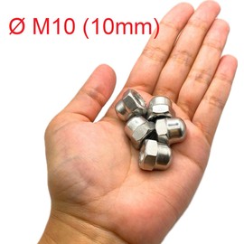 ProRaje Cap Nut Stainless Steel M10 | Hex Nuts | Standard DIN 1587 Made of Stainless Steel A2-070 (V2A/304) | Nuts with Protective Cap Made of Stainless Steel, Protection for Screws, Bolts, Threaded
