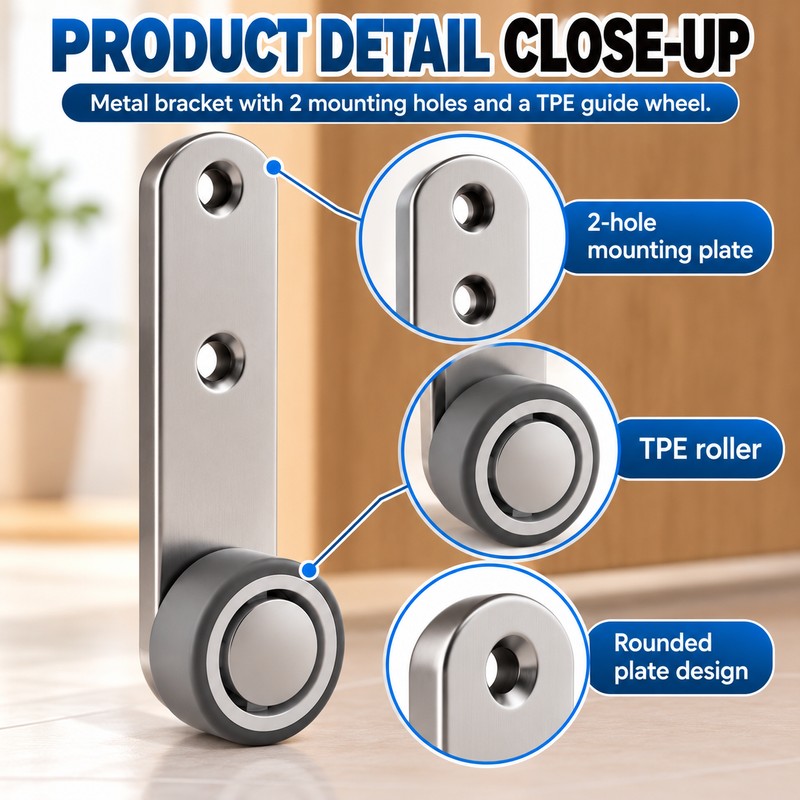 Sliding Door Roller Wheels for Smooth Movement – 4-Piece Metal