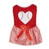 Tangpan Bow-Knot Heart Christmas Pet Skirt Stripes Dog Santa Dress