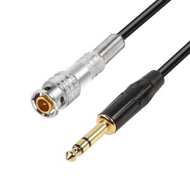 MEIRIYFA 6.35mm BNC Audio Cable, BNC to 1/4 TRS Bidirectional Extension Cord for CCTV DVR Camera Antenna Radio (0.5M)