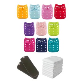 10 Pañales Ecológicos Lisos Alva Baby 12 Insertos Originales                                                                                          