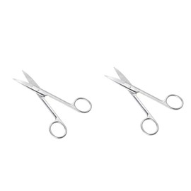 MERRYHAPY 2pcs Nose Hair Scissors Curved Eyebrow Scissors for Makeup Stainless Steel Compact Beauty Tool for Home Travel