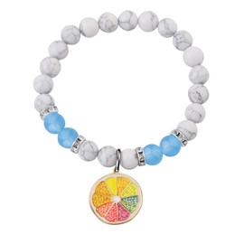 MYSOMY Lemon Charm Bracelet Cute Fruit Lemon Jewelry Summer Fun Jewelry Fruit Style Jewelry for Lemon Lovers, Metal