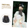 LIFKOME Elegant Women Face Veil Retro Tassel Scarf Breathable Sunscreen