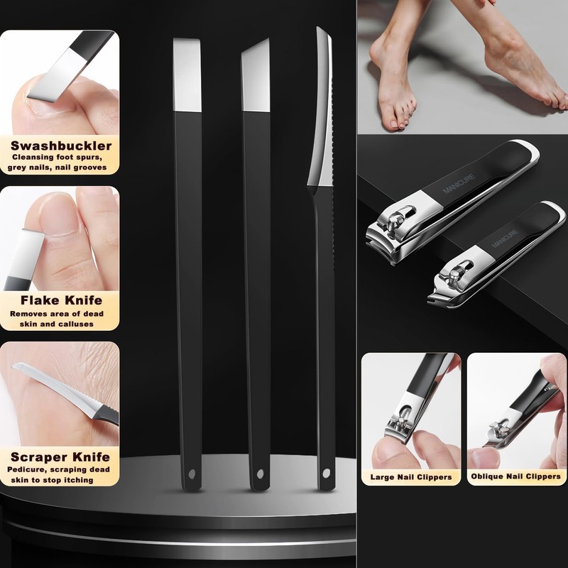 ネイルクリッパーセット ステンレス製 爪切り 12点セット 爪切り+やすり+ピンセット+耳かき 家庭用 携帯便利