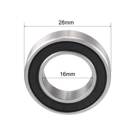 sourcing map Double Sealed Deep Groove Ball Bearings 16287-2RS Z2 16 mm x 28 mm x 7 mm Chrome Steel Ball Bearings for Skateboard Pack of 2