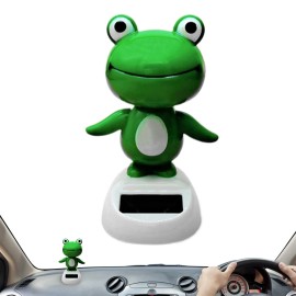 Cute Frog Solar Powered Dancing Swinging Animated Bobble Dancer Toy Car Decor