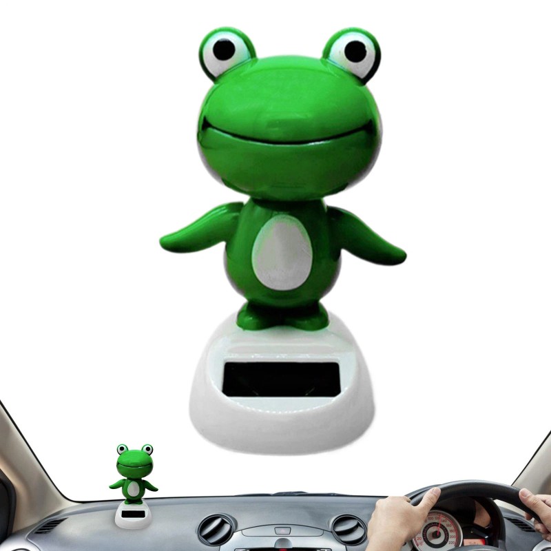 Cute Frog Solar Powered Dancing Swinging Animated Bobble Dancer Toy