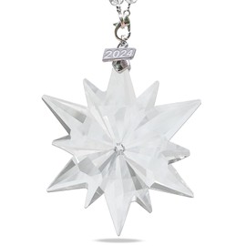 2024 Annual Christmas Ornaments Crystal Snowflake Star, Sparkly Crystal Ornaments for Christmas Tree, Beautiful Christmas Ornaments for Women Girls