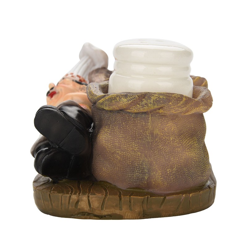 Cute Chef Statue Salt & Pepper Bottle Holder Ornaments Home