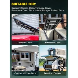 HelloAuto ML24-60 36 Inch 60 lb/267 N Gas Struts for Heavy Lid, ST360M60 Gas shcok for Tonneau Cover, Lift Support for Heavy Duty Bed Cabinet Door Trailer Lid Murphy Bed