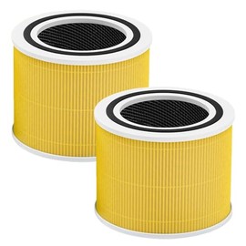 2 Pack Core 300 Replacement HEPA Filter Compatible with LEVOIT Core 300，yellow