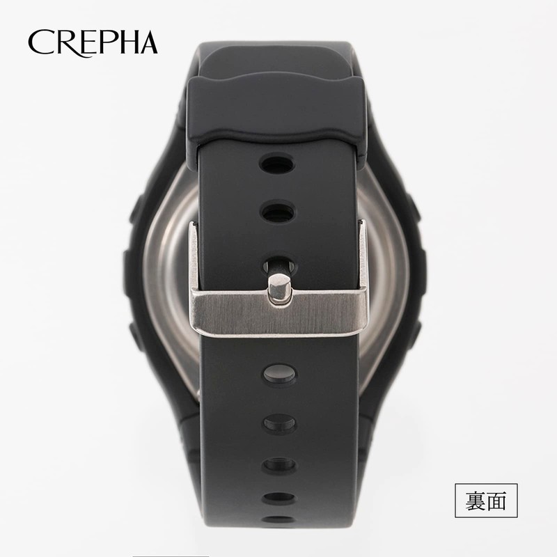 Clefer TE-D190-BK Men's Digital Wristwatch, Radio Wave, Urethane Strap, Black,