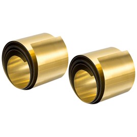 TA-VIGOR 2Pcs Brass Sheet Roll, 1000mm x 50mm x 0.05mm Metal Foil Plate Roll Brass Metal Thin Sheet Strip for Crafts, Electrical Repairs, DIY Projects, Grounding