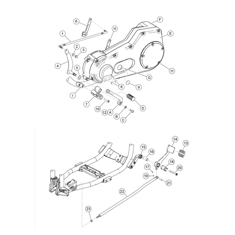 HDBUBALUS Motorcycle Forward Controls Pegs Levers Linkages Kit Set Fit