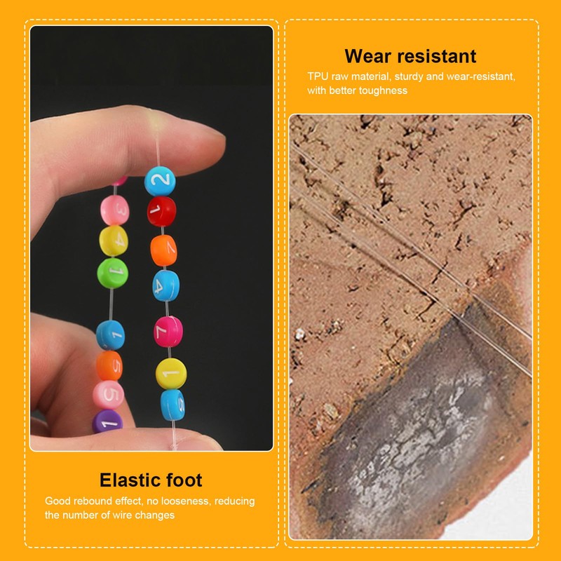 SULIVES 4 Clear Elastic Thread - 0.8mm Strong & Stretchy