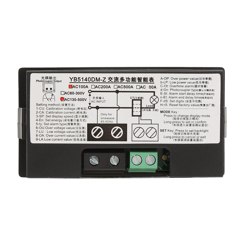 YB5140DM-Z AC 0~100A 130~500V 6 in 1 Multi Function Digital