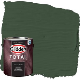 Glidden Total 1 gal. Pine Forest/Green Flat Exterior Paint with Primer