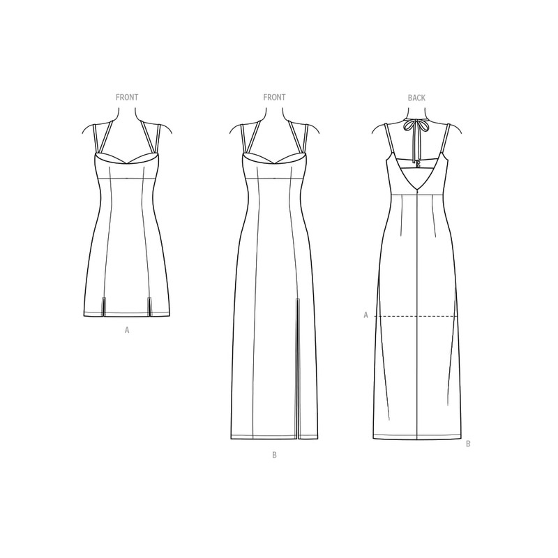 Know Me Misses' Deep V Back Dress Sewing Pattern Kit,