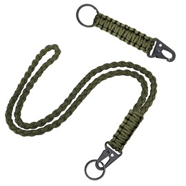 2 Pcs Paracord Lanyard Keychain RUIFUNETEK Heavy Duty Braided Keychain, Necklace Braided Rope Lanyards with Key Ring for ID Card Badge Holder, Key, Camera and Whistle (Army Green)