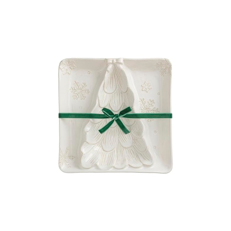 Mud Pie White Christmas Tree Section Server