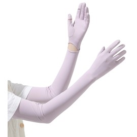 Ultra Thin Long Sleeve Uv Protection Gloves Women, Breathable Touchscreen Sun Protection Driving Gloves for Women (Purple)
