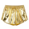 Hupplle Women's Metallic Shorts Side Pockets Shiny Sparkly Hot Short