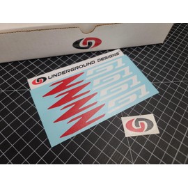 Z51 Decals (4pk) Corvette Racing 6" Accent Stickers C5 C6 Grandsport C7 C8 Stingray LSX LTX (Gloss White & Red)