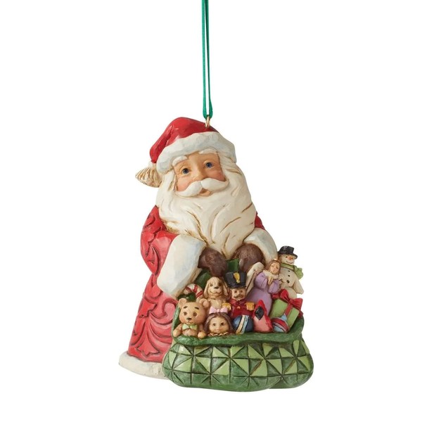 Enesco Jim Shore Heartwood Creek 9 cm Santa Claus Hanging Ornament, Multi-Colour