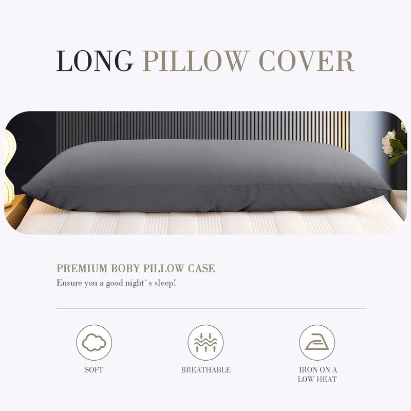 WishSmile Body Bamboo Cooling Pillowcases Long Pillow Cases Breathable Cool