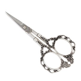 Gearmax Antique Sewing Scissors Stainless Steel Cross Stitch Sewing Scissors Old Style Scissor Flower Pattern Scissors (Plum Scissor Copper)