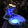 LED Solar Light Girl Resin Figure Carving Fairy Statue Lights