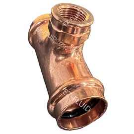 (1) EZ-FLUID 1" Press x 3/4" FIP Tee,Copper Press x Female Threaded Reducing Tee Fitting, LF ProPress Copper Pressure Press 3 Way TEE Fittings,ProPress Press Pipe Fitting Plumbing Connection