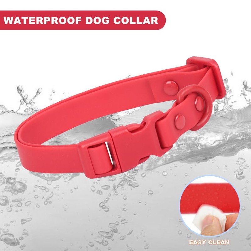 FEimaX Waterproof Silicone Dog Collar with Adjustable and Stinkproof，Dog Collars