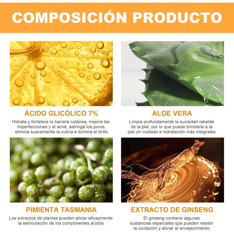 Ácido Glicólico 7% Solución, Exfolia, 240 ml (A)