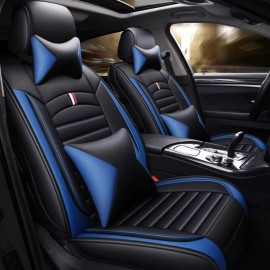 For Ford Car Seat Covers Leather Full Set 5-Seats Front Rear Protectors Pad Blue