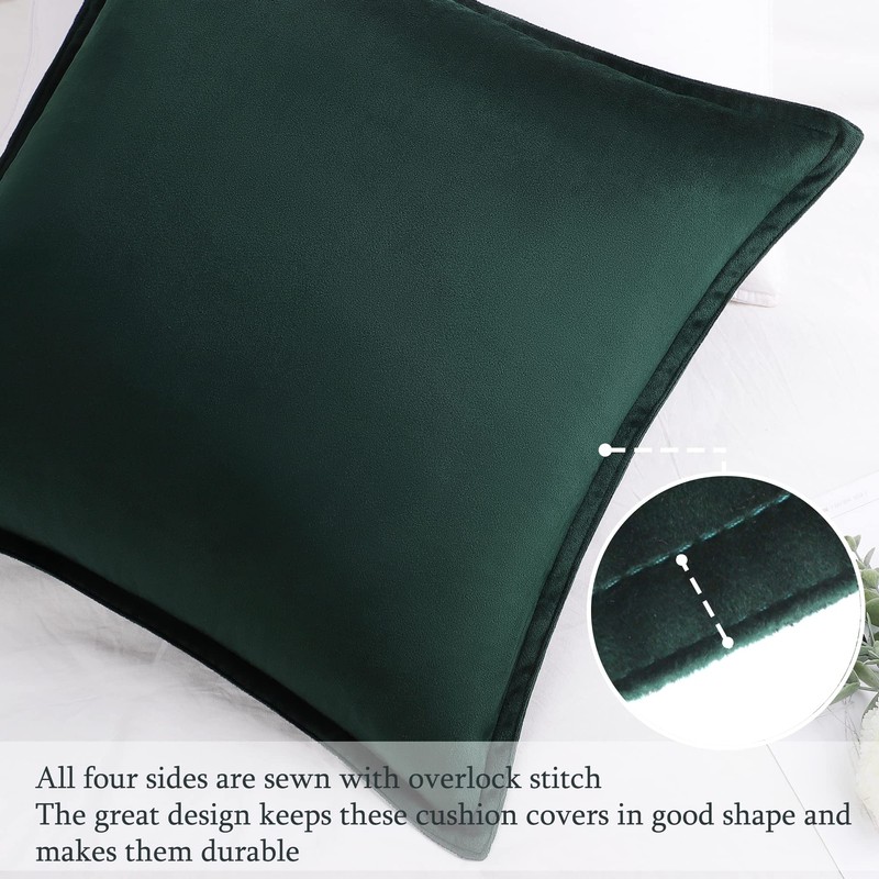 PiccoCasa Decorative Velvet Throw Pillow Covers Pack of 2, Square