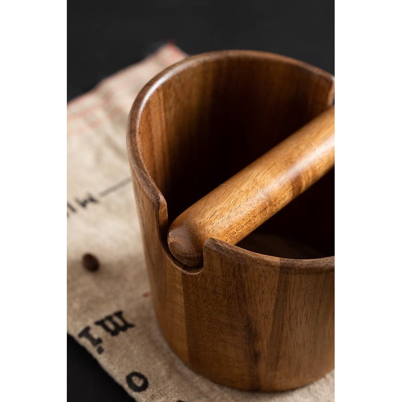Ytnjzl 5 inch Coffee Knock Box espresso knock box,Wood Bin