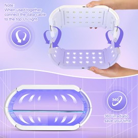 Mfancy UV Light for Resin,Two-Sided Fast Curing UV Resin Light,Foldable Portable UV Light Nail Lamp,Resin UV Curing Lamp[4 Timers],Resin Molds,Jewelry Making,DIY Craft,Nail Curing