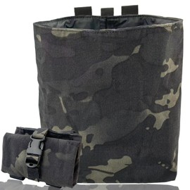 Foldable Molle Magazine Pouch Dump Pouch 500D Dump Bag with Quick Release Buckle Accessories for Vest Backpack Belt