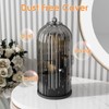 Makeup Brush Holder Organizers with Transparent Door Lid, 360 Rotating