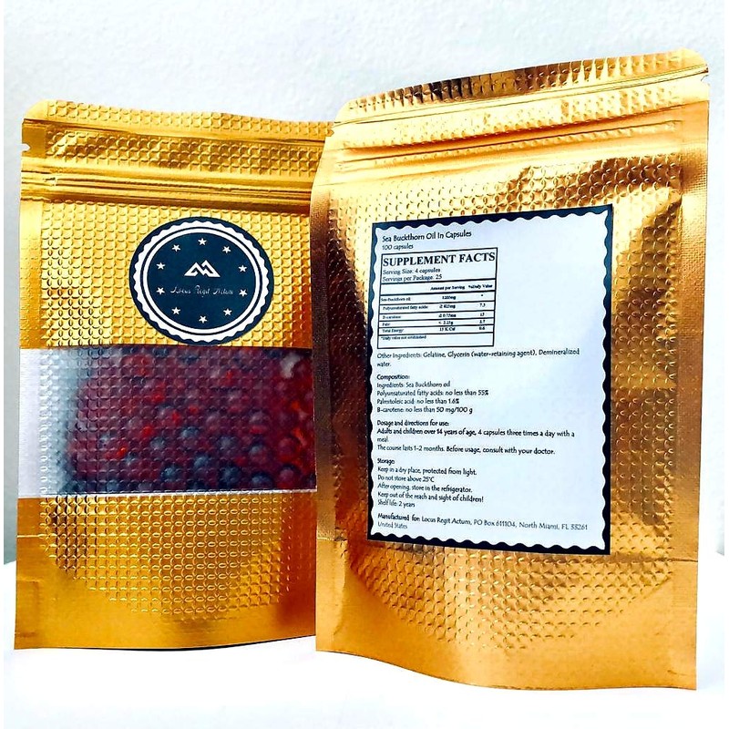 LOCUS REGIT ACTUM Sea-Buckthorn Oil in Capsules 100 Pcs